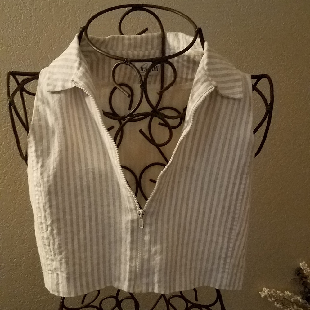 BARAMI cropped zip up blouse